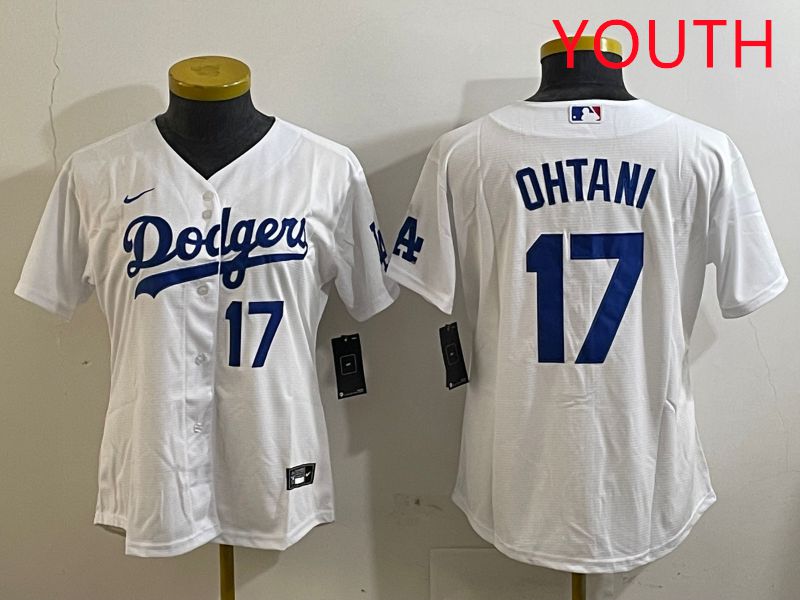 Youth Los Angeles Dodgers #17 Ohtani White Game 2025 Nike MLB Jersey style 3188